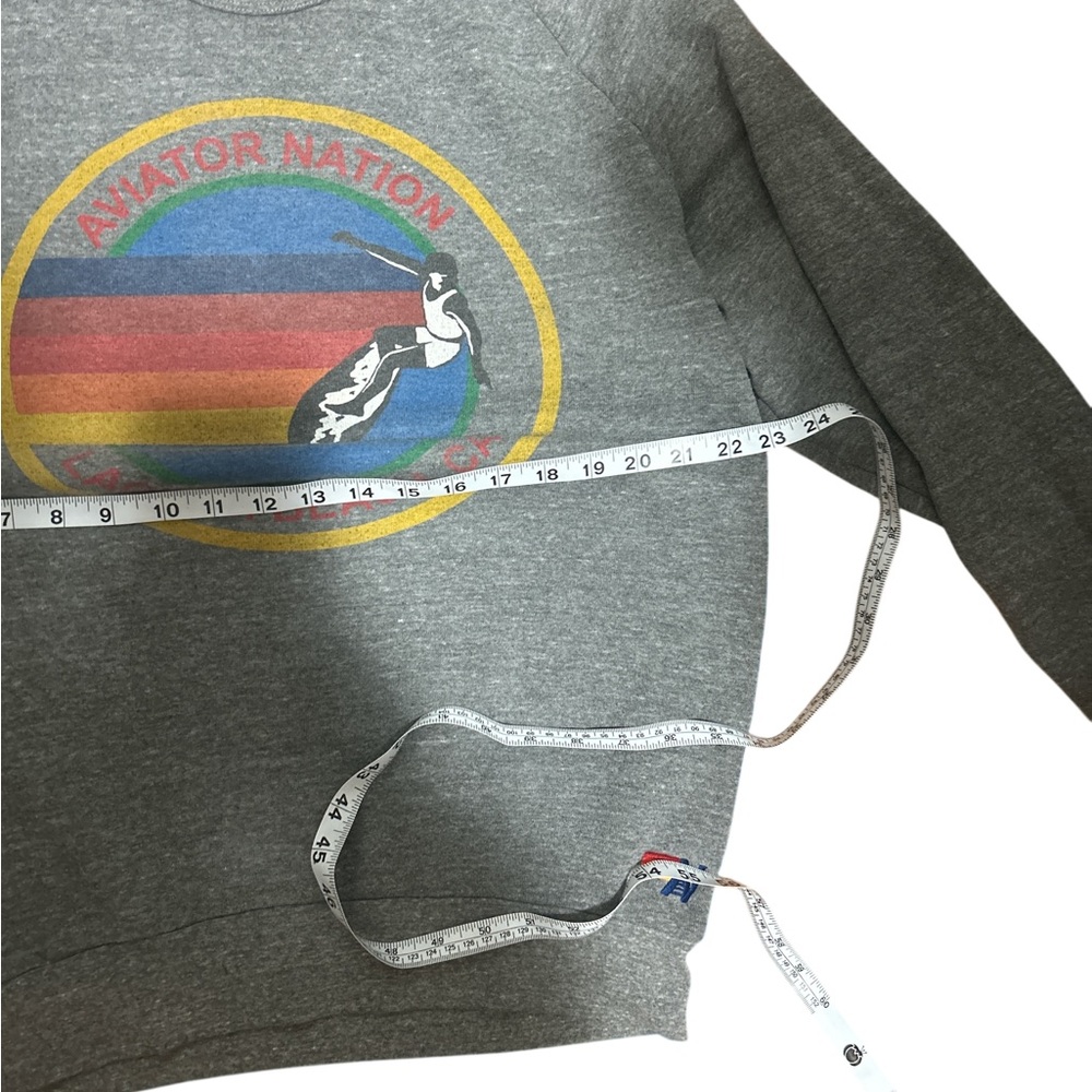 Aviator Nation Laguna Beach Rainbow Logo Sweatshirt Gray Size Large Pullover - Picture 6 of 7